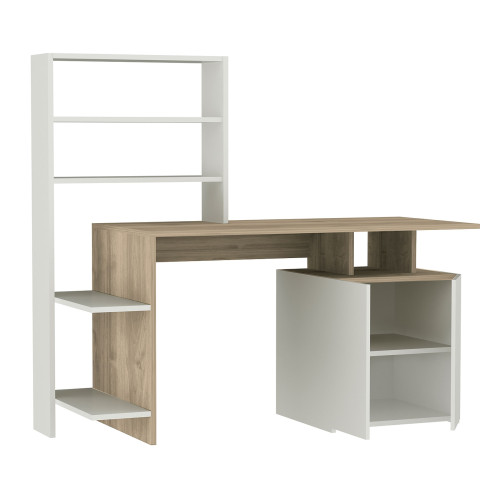 Desk Melis 146x60x129 white/sonoma DIOMMI 120-000082