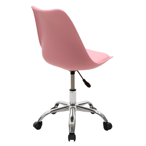 Office chair Gaston II 45x57x93 pink leatherette/chrome DIOMMI 127-000025