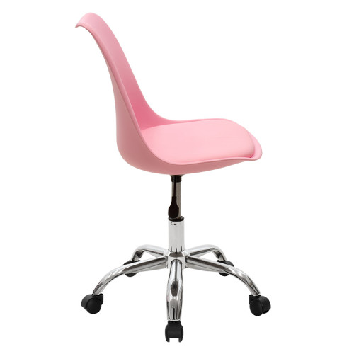 Office chair Gaston II 45x57x93 pink leatherette/chrome DIOMMI 127-000025