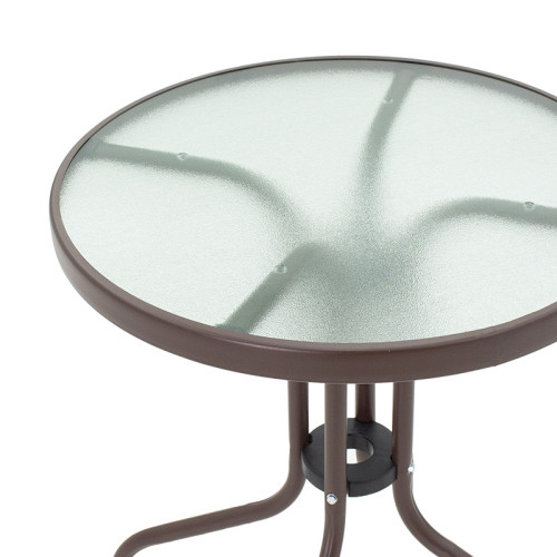 Watson table 60x70 brown metal/glass DIOMMI 130-000003