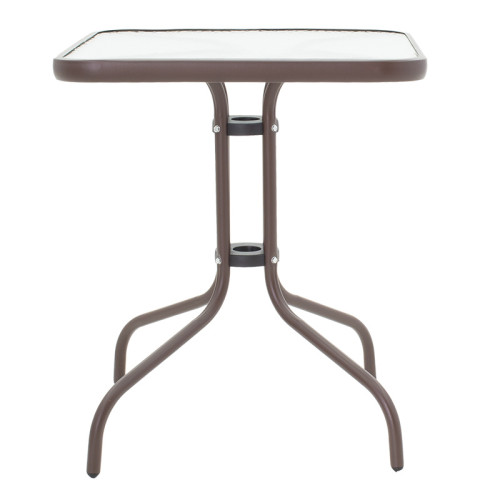 Watson table 60x60x70 brown metal/glass DIOMMI 130-000005