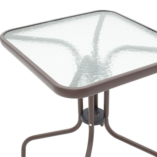 Watson table 60x60x70 brown metal/glass DIOMMI 130-000005