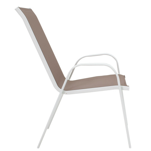 Calan chair 55x75x95 white metal/brown damask DIOMMI 130-000010