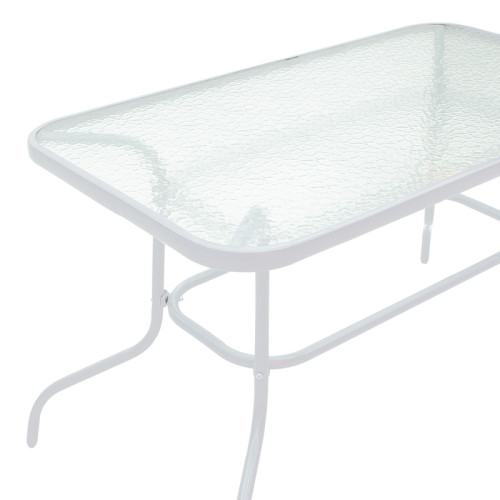 Valor table 120x70x70 white metal/glass DIOMMI 130-000015