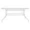 Valor table 140x80x70 white metal/glass DIOMMI 130-000018