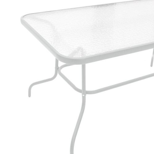 Valor table 140x80x70 white metal/glass DIOMMI 130-000018