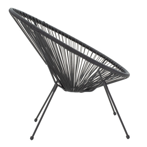 Acapulco chair 72x77x85 black/metal DIOMMI 130-000023