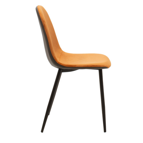 Chair Naomi 45x51x81 black metal/artificial leather/orange velvet DIOMMI 127-000071