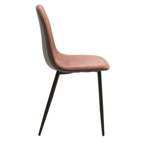 Chair Naomi 45x51x81 black metal/artificial leather/velvet rotten apple DIOMMI 127-000070