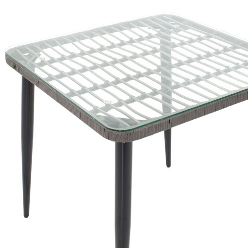 Naoki table 80х80х78 black/grey/glass DIOMMI 140-000002