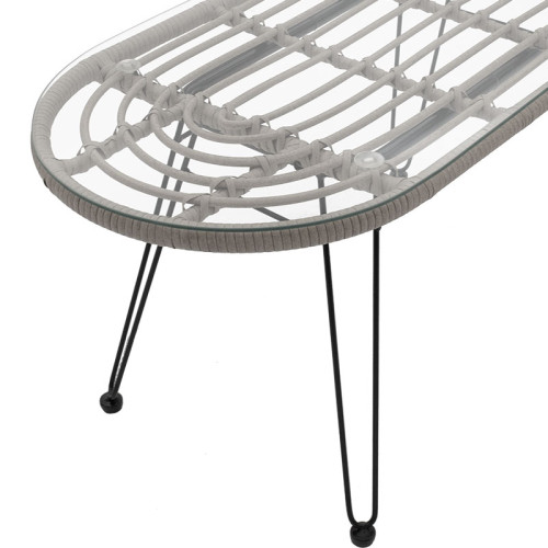 Naoki table 100x45x46 black/grey/glass DIOMMI 140-000006