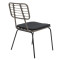 Naoki chair 46.5x55x85 black metal/gray rattan DIOMMI 140-000014