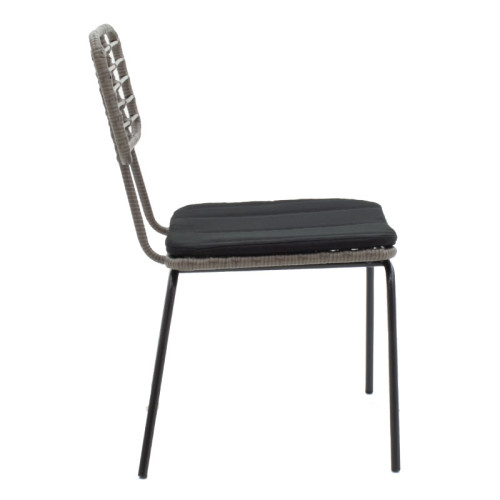 Naoki chair 46.5x55x85 black metal/gray rattan DIOMMI 140-000014