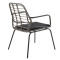 Chair Naoki 63x60x82 black metal/gray rattan DIOMMI 140-000012