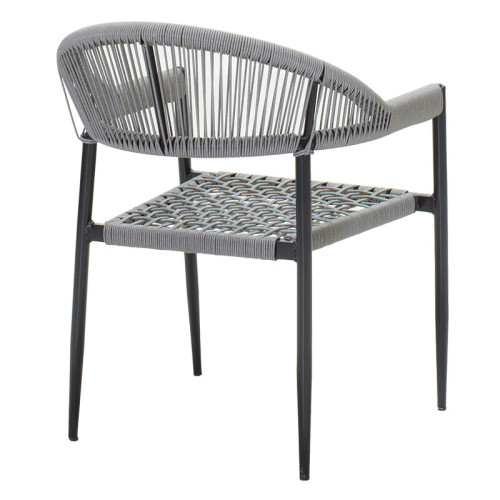 Chair Tiana 56x56x74 black metal/gray rattan DIOMMI 140-000023