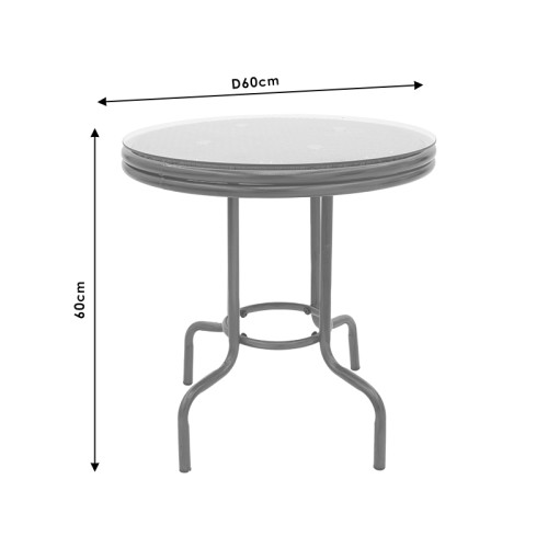 Paula table 60x60x60 brown/glass DIOMMI 140-000030