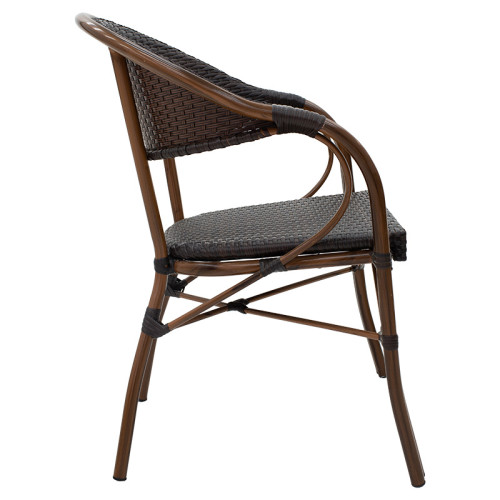 Chair Paula 60x56x85 brown metal/black rattan DIOMMI 140-000029