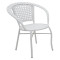 Set of table and chairs Saylor 60x57 65x62x75 white metal/rattan DIOMMI 140-000027