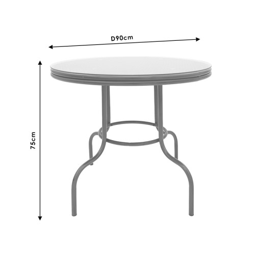 Paula table 90x75 brown/glass DIOMMI 140-000031
