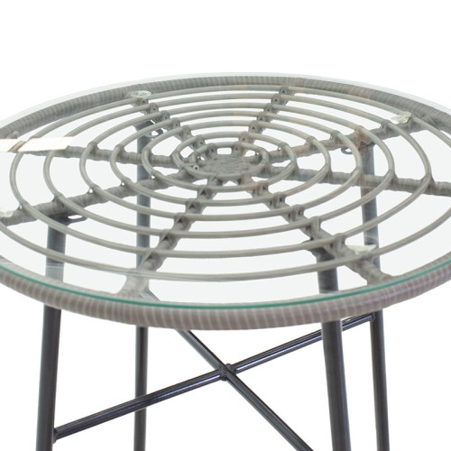 Table Gaus 70x74 black metal/glass DIOMMI 140-000041