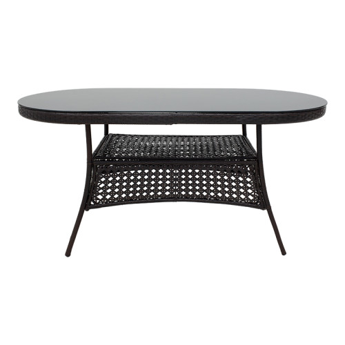 Cellin table 160x80x77 brown metal/glass DIOMMI 140-000037