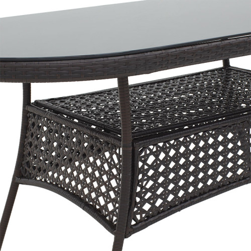 Cellin table 160x80x77 brown metal/glass DIOMMI 140-000037