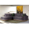 Corner sofa 280x225x90 Boston damask anthracite/cypress DIOMMI 168-000004