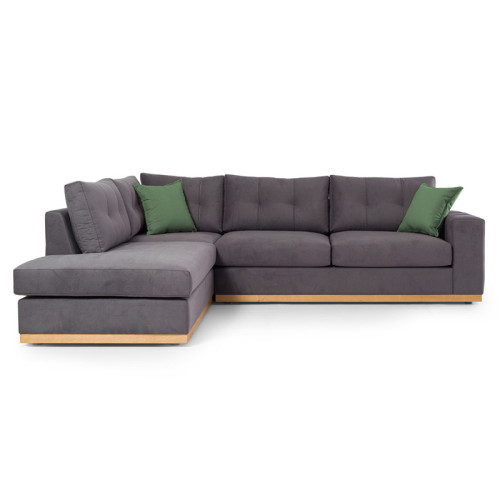 Corner sofa 280x225x90 Boston damask anthracite/cypress DIOMMI 168-000004