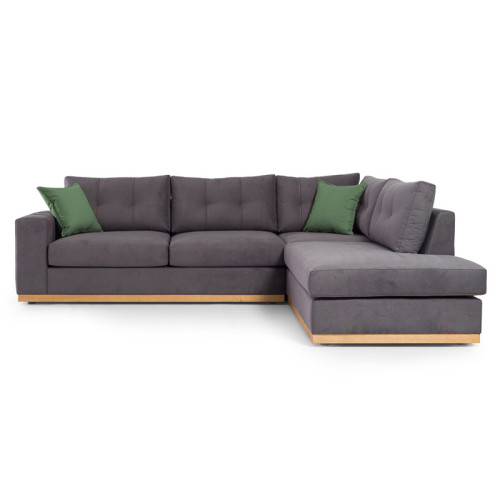 Corner sofa Boston 280x225x90 damask anthracite/cypress DIOMMI 168-000003
