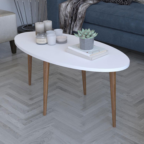 Barton table 90x45x40 white/brown DIOMMI 120-000136