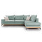 Corner sofa Luxury II 290x235x95 light green damask/cream DIOMMI 168-000007