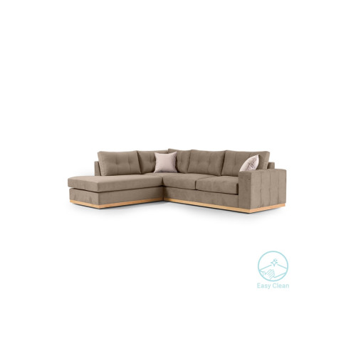 Corner sofa 280x225x90 Boston damask mocha/cream DIOMMI 168-000024