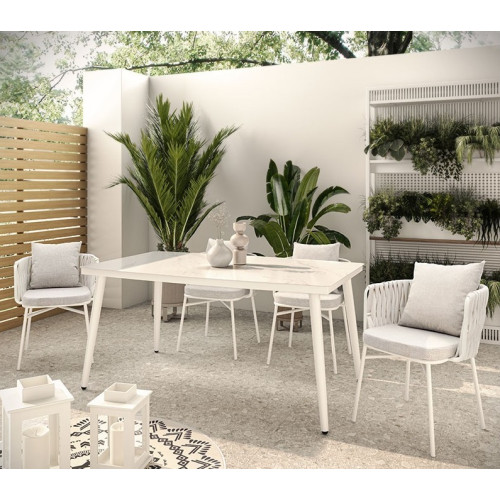 Table Zeren 160x90x78 white/glass DIOMMI 151-000005