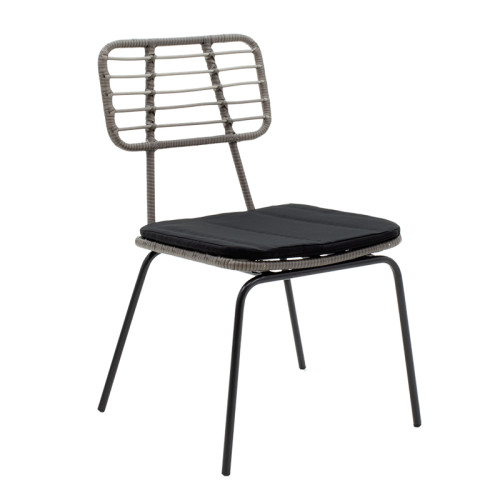 Garden dining set Naoki black DIOMMI 200-000393