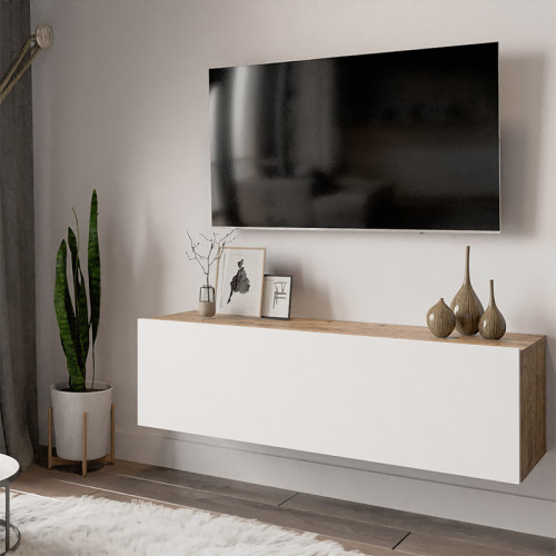 TV stand Serit 100x31,5x29,5 white/oak DIOMMI 176-000006