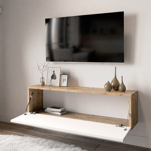 TV stand Serit 100x31,5x29,5 white/oak DIOMMI 176-000006