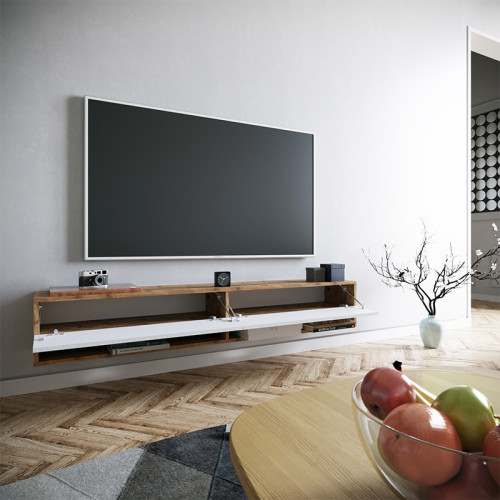 TV cabinet Handra 180x31,5x29,5 white/oak DIOMMI 176-000002