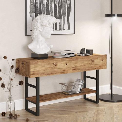 Console Vien 139x43x75,5 oak/black DIOMMI 176-000008