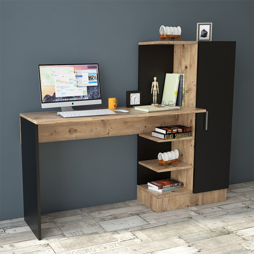 Desk Kary 152.5x40x120 black/oak DIOMMI 176-000019