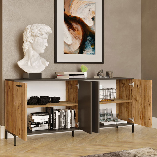 Buffer Kermit DIOMMI dark grey-oak color 160x40x72cm