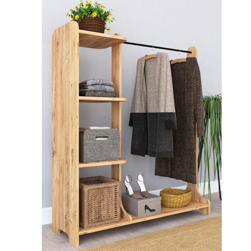Entrance furniture Renesme 106x35x128 walnut DIOMMI 120-000202