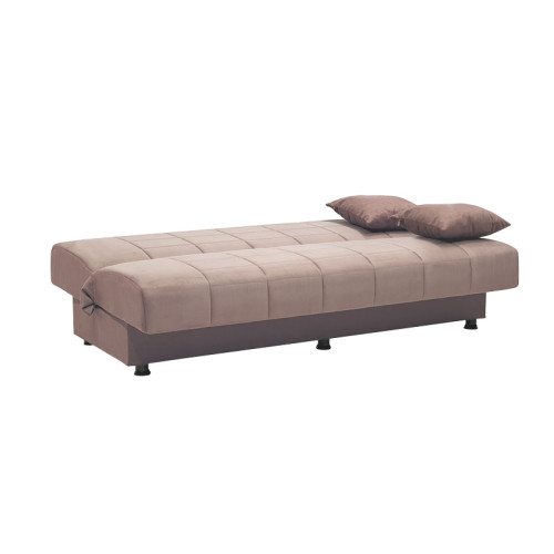 3 seater sofa-bed Meliora DIOMMI velvet fabric beige 190x83x85cm