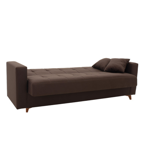 3 seater sofa-bed Silia DIOMMI brown fabric 224x80x82cm