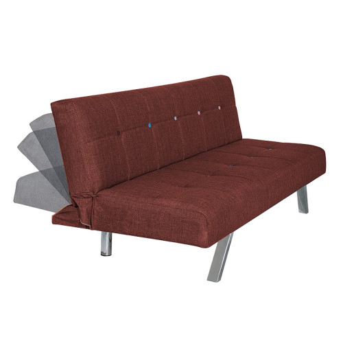 3 seater sofa-bed Duana DIOMMI fabric burgundy 180x83x82cm
