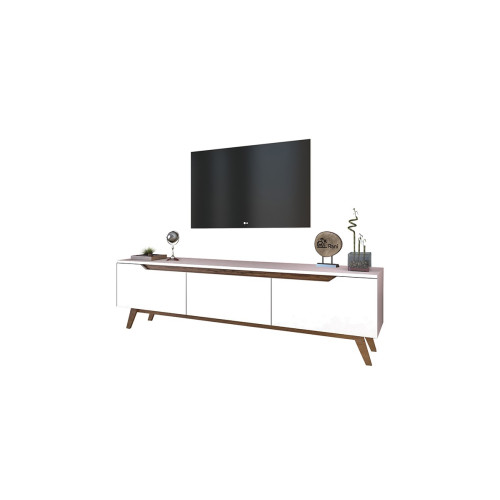 TV cabinet Kasandra 180x35x48,5 white/walnut DIOMMI 182-000008