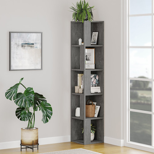 Corner bookcase Raphael 31,5x31,5x159 grey DIOMMI 119-001087