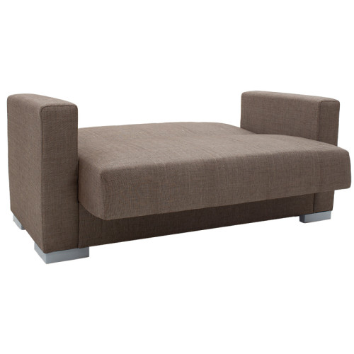2 seater Sofa bed Ingrid DIOMMI fabric beige brown 148x83x83cm
