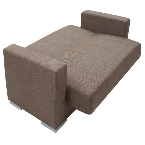 2 seater Sofa bed Ingrid DIOMMI fabric beige brown 148x83x83cm