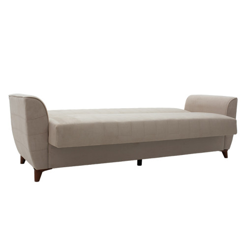 3 seater sofa-bed Kiren DIOMMI velvet beige 222x80x85cm