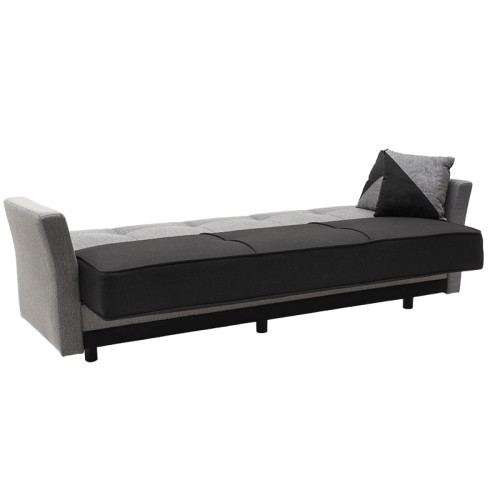 3 seater sofa-bed Lorena DIOMMI fabric black-gray 220x87x88cm